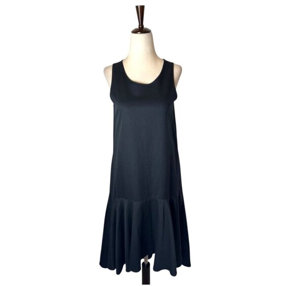 Maeve Dress Women XS‎ Black Linen Blend Asymmetric Hem Sleeveless Ismene Midi - Picture 2 of 10